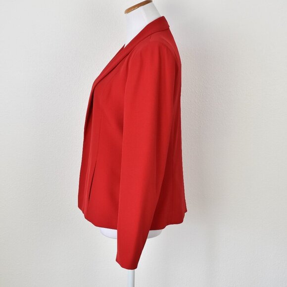 Calvin Klein Open Front Red Blazer Jacket - Picture 4 of 7